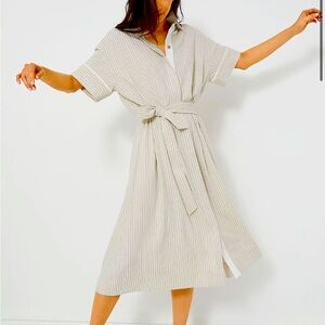 Tuckernuck Natural Stripe Linen “Kate dress”, sz S, NWT